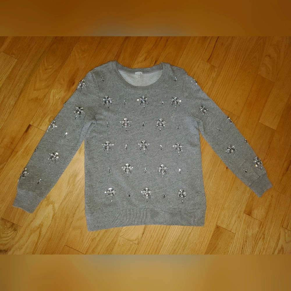 J. Crew sweatshirt. Embellished. Rhinestone.
